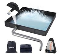 Spopal Camping Shower Tray, 104 x 104 x 13 cm Portable Foldable Shower Base, Large Capacity Tent Shower Tray with Removable Drain Pipe for Outdoor Camping Shower, Motorhomes, Pet Shower