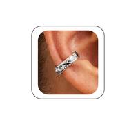 SPORCLO Gothic Ear Cuffs Helix Cartilage Clip on Goth Ear Cuff Stainless Steel Hypoallergenic Earrings for Women Men Non Piercing Gold & Silver Fake Earring Lightweight Punk Jewelry Gift, Stainless
