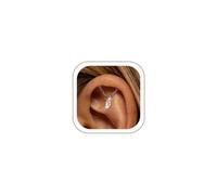 SPORCLO Hidden Helix Flat Back Stud Earrings Surgical Steel 16G Piercing, 16 Gauge, Stainless Steel, cubic zirconia