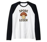 Spore Loser Mushroom - Funny Fungi Pun Raglan Baseball Tee