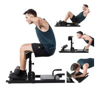 SPORFIT Sissy 8 in 1 Squat Machine, Multifunctional Squat Machine, Home Gym Equipment for Leg Strength Training, Sitting, Push-up and Plank - Black