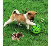 sporful 15CM Wag Giggle Ball Interactive Dog Toy With Funny Giggle Sounds No Battery Required Vinyl Green