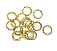 sporful 20Pcs 15mm Flat Split Solid Brass Key Rings for Home Car Office Keys DIY Craft Keychains