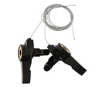 sporful 3x5/6/7 Bike Thumb Gear Shifter Shifters Aluminium Alloy 15 Speeds with 150cm Cables Silvery Nero