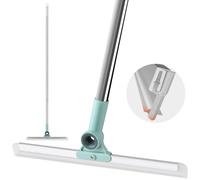 Sporful Floor Squeegee - Double Layer Rubber Blade with 59" Adjustable Long Handle, 180° Rotating Head Heavy Duty Squeegee for Concrete, Tile, Garage, Shower, Windows, Indoor and Outdoor Cleaning
