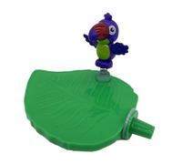 sporful Leaf-Shaped Parrot Toy with Wobbling Bird, PP and Metal Bird Decoration for Living Room and Outdoor Play- Deep Green