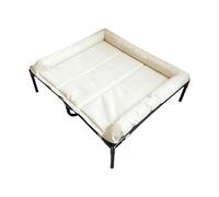 sporful Raised Dog Bed Portable Heavy Duty with Slope Headrest Sturdy Breathable Mesh Pet Cot for Small Medium Dogs- white