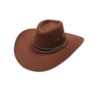 sporful Western Cowboy Hat Sun Protection Flat Brim Hat for Women Men Hiking Cosplay Fashion- coffee