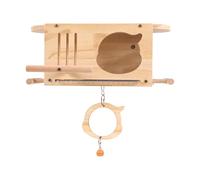 sporful Wooden Parakeet Nest Perches Bird Hammock House Cozy Hanging Nest for Finch Budgerigars Cockatiels Lovebirds 13.98inchx5.98inchx5.91inch