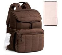 SPORJET Diaper Bag Backpack: Forma, Multi-Function Baby Travel Bag with Changing Pad & Stroller Attachment, Brown, L, Classic