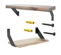 SPOROOT Black Shelf Bracket 15cm,4PCS Floating Shelf Bracket,Floating Shelf Heavy Duty Brackets,Wall Mounted Shelves Support Bracket with Flat Angle Curved