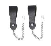 Sporran Hangers Suspenders Straps - Chain & Hook Suspender Pair of Celtic Embossed Genuine Leather Suspenders with Heavy Metal D-Ring & Hook Durable Scottish Kilt Accessory (Chain Suspender)