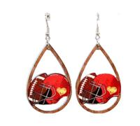 Sport Ball Dangle Earrings Acrylic Leopard Soccer Baseball Football Drop Earring for Women Jewelry, Acrylic, acrylic