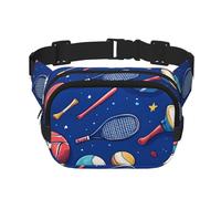 Sport Ball Double Layer Waist Bag Pack Basketball Baseball Bum Bag Fanny Pack for Men Women, Adjustable Belt Bag for Travel Hiking Running Cycling Festival
