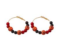Sport Ball Earrings for Women Basketball Football Soccer Baseball Earrings Game Day Hoop Earring Sports Fan Jewelry, L Size, Metal, No Gemstone