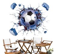 Sport Balls Wall Decals,Billiard Basketball Soccer Breakthrough Wall Sticker - Basketball Billiard Football Decor, Self-Adhesive Sport Room Stickers for Teenager Room Playroom Decor