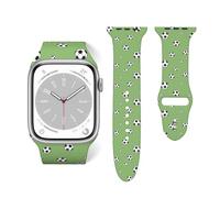 Sport Band Compatible with Apple Watch Band,Soccer Ball Pattern Soft Silicone Replacement Strap Compatible for iWatch Watch Series Men Women