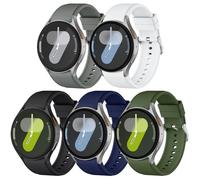 Sport Band for for Galaxy Watch 7 Band 40mm 44mm, 20mm Watch Band for Samsung Galaxy Watch 6/Galaxy Watch 4/Galaxy Watch 5 Pro/Galaxy Watch 6/4 Classic, 5 Pack No Gap Strap Men Women