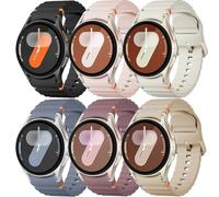 Sport Band for Samsung Galaxy Watch 7 40mm 44mm, No Gap Soft Silicone Strap Compatible With Watch 6 5 4 FE Classic 47mm 43mm 46mm 42mm/5 Pro 45mm, Men Women, 6 Pack