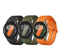 Sport Band for Samsung Galaxy Watch 7 Band 40mm 44mm,No Gap Soft Silicone Strap for Galaxy Watch 6 5 4 FE Band 40mm 44mm/Galaxy Watch 6/4 Classic 47mm 43mm 46mm 42mm/Watch 5 pro 45mm Men Women,3 Pack