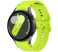 Sport Bands Compatible with Samsung Galaxy Watch 7 6 5 40mm 44mm Band, No Gap Soft Silicone Corrugated Strap Bands for Galaxy Watch 6 Classic 43mm 47mm/Watch 5 Pro 45mm Women Men (Fluorescent Yellow)