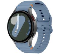 Sport Bands Compatible with Samsung Galaxy Watch 7 6 5 40mm 44mm Band, No Gap Soft Silicone Corrugated Strap Bands for Galaxy Watch 6 Classic 43mm 47mm/Watch 5 Pro 45mm Women Men (Advanced Blue)