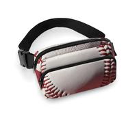 Sport Baseball Fanny Pack for Women Men Waist Bag Belt Bag Adjustable Casual Bag for Travel Sports Hiking, white, 7.9x5.1inches