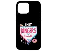 Sport Baseball Home Plate Drip I m Hit Dingers for Donuts Case for iPhone 16 Pro Max