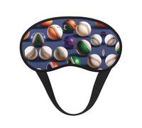 Sport Baseball Print Blackout Sleep Mask, with Adjustable Strap for Travel, Night Work, Nap, Office
