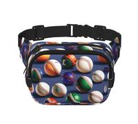 Sport Baseball print Fanny Pack Purse with Adjustable Strap Square Double Layer Waist Bag Belt Unisex Everywhere