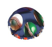 Sport Baseball Reusable Shower Cap,Double Layer Water Shower Non Wetting Hair Cap,Large Size For All Hair Lengths