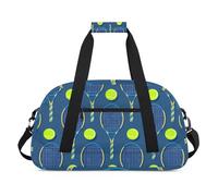 Sport Basketball Design Gym Bag Sports Duffle Bag Weekend Sleepover Duffel Bags Small Travel Tote for Overnight Workout Gymnastics Dance Ballet, Sport The Tennis Pattern, 18.9 x 8.7 x 10.6 in, Duffel