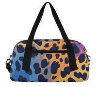 Sport Basketball Kids Duffle Bag Boys Girls Small Sport Dance Gym Bag for Overnight Travel Weekender Carry On, Colorful Leopard, 18.5"L x 9.4"W x 7.8"H