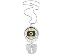 Sport Billiards Simple Geometry Pattern Pendant Angel Wings Rotating Necklace Jewelry