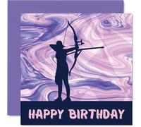 Sport Birthday Cards for Women Girls - Archery Girls in Sport - Archery Birthday Card for Friend Sister Daughter Niece Teammate, 145mm Athlete Greeting Cards