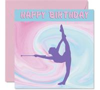 Sport Birthday Cards for Women Girls - Baton Twirling Girls in Sport - Baton Birthday Card for Friend Sister Daughter Niece Teammate, 145mm Athlete Greeting Cards