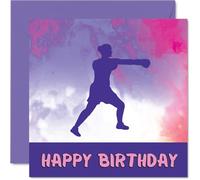 Sport Birthday Cards for Women Girls - Boxing Girls in Sport - Boxing Birthday Card for Friend Sister Daughter Niece Teammate, 145mm Athlete Greeting Cards