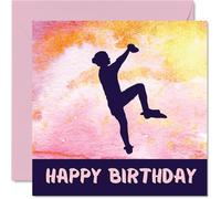 Sport Birthday Cards for Women Girls - Climbing Girls in Sport - Rock Climbing Bouldering Birthday Card for Friend Sister Daughter Niece Teammate, 145mm Athlete Greeting Cards