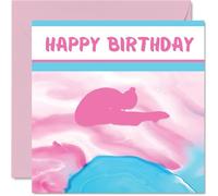 Sport Birthday Cards for Women Girls - Diving Girls in Sport - Diving Birthday Card for Friend Sister Daughter Niece Teammate Diver, 145mm Athlete Greeting Cards