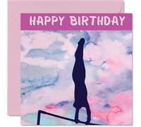 Sport Birthday Cards for Women Girls - Gymnastics Uneven Bars Girls in Sport - Gym Birthday Card for Friend Sister Daughter Niece Teammate, 145mm Athlete Greeting Cards