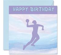 Sport Birthday Cards for Women Girls - Handball Girls in Sport - Handball Birthday Card for Friend Sister Daughter Niece Teammate, 145mm Athlete Greeting Cards