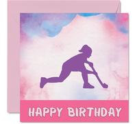 Sport Birthday Cards for Women Girls - Hockey Girls in Sport - Hockey Player Birthday Card for Friend Sister Daughter Niece Teammate, 145mm Athlete Greeting Cards