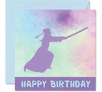 Sport Birthday Cards for Women Girls - Kendo Girls in Sport - Kendo Birthday Card for Friend Sister Daughter Niece Teammate, 145mm Athlete Greeting Cards