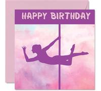 Sport Birthday Cards for Women Girls - Pole Dancing Girls in Sport - Dancing Birthday Card for Friend Sister Daughter Niece Teammate, 145mm Athlete Greeting Cards