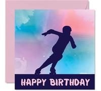Sport Birthday Cards for Women Girls - Roller Derby Girls in Sport - Roller Derby Birthday Card for Friend Sister Daughter Niece Teammate, 145mm Athlete Greeting Cards