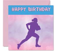 Sport Birthday Cards for Women Girls - Rugby Player Girls in Sport - Rugby Birthday Card for Friend Sister Daughter Niece Teammate, 145mm Athlete Greeting Cards