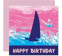 Sport Birthday Cards for Women Girls - Sailing Girls in Sport - Sailing Birthday Card for Friend Sister Daughter Niece Teammate, 145mm Athlete Greeting Cards