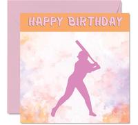Sport Birthday Cards for Women Girls - Softball Girls in Sport - Softball Birthday Card for Friend Sister Daughter Niece Teammate, 145mm Athlete Greeting Cards