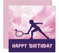 Sport Birthday Cards for Women Girls - Tennis Girls in Sport - Tennis Player Birthday Card for Friend Sister Daughter Niece Teammate, 145mm Athlete Greeting Cards