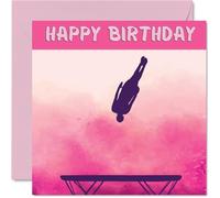 Sport Birthday Cards for Women Girls - Trampolining Girls in Sport - Trampoline Birthday Card for Friend Sister Daughter Niece Teammate, 145mm Athlete Greeting Cards